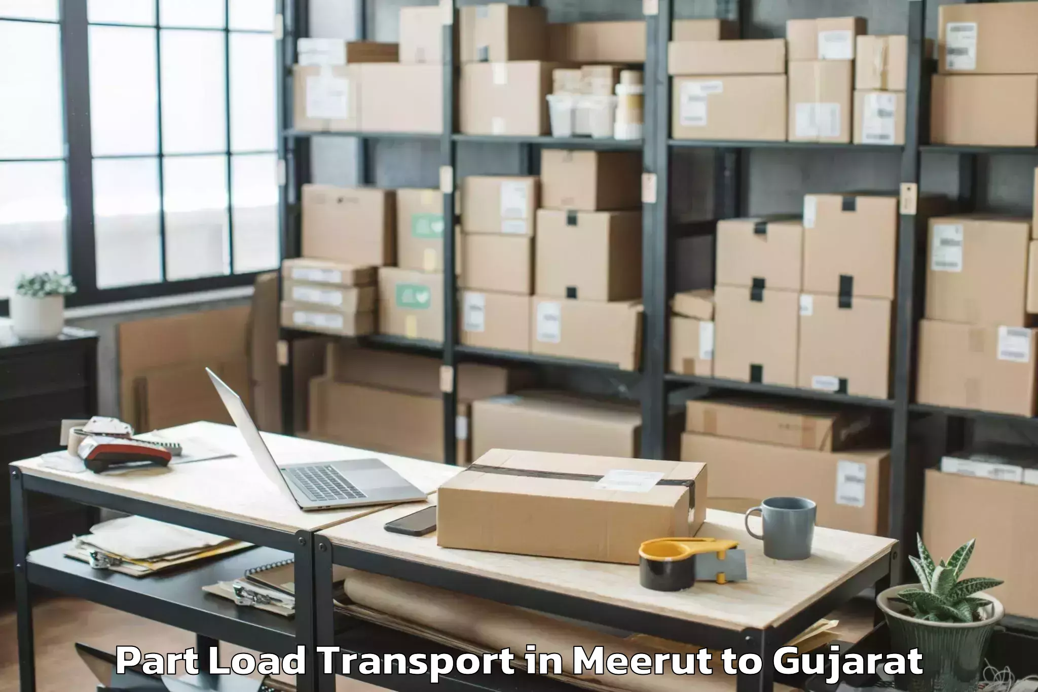 Get Meerut to Jhagadia Part Load Transport